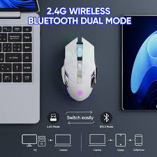 RGB Rechargeable Wireless Gaming Mouse – Bluetooth + 2.4GHz Dual Mode